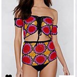 Hole Lot of leavin NastyGal crotchet set large